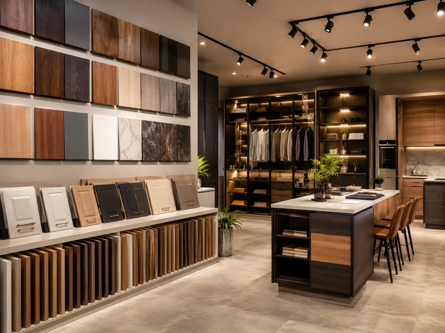 Showroom material sample display
