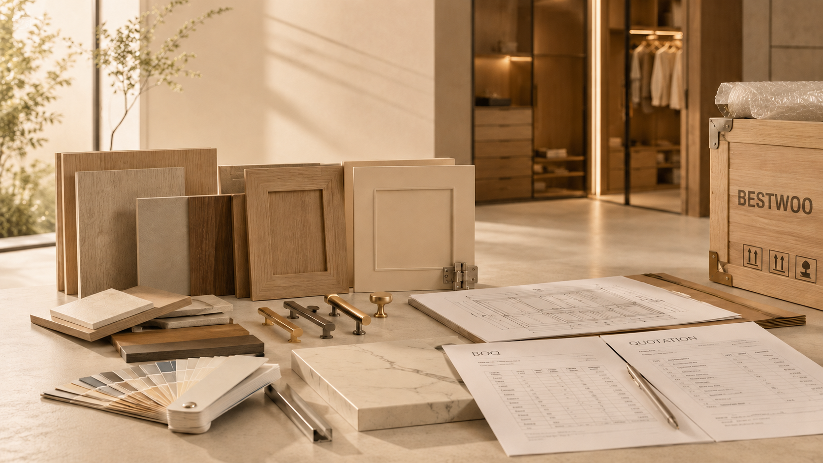 Materials, hardware, packing and quotation files display